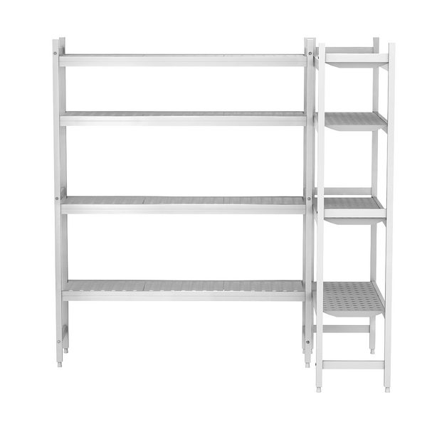 Aluminium stellingset (geanodiseerd) - L-vorm - Installatiediepte: 360mm