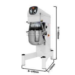 Planetární mixér - 40 l - 1,5 kW - vč. 3 nástavců na míchání - pro těžká těsta