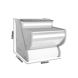 Stolik kasowy - 800x1150mm - Panel przedni Biały - Blat roboczy granitowy