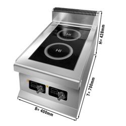 Induktionsspis - med 2 plattor (2 x 3 kW)