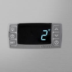 Pizzawerkbank PREMIUM PLUS - 2305x800mm - met granieten werkblad - met 2 deuren & 2 laden - incl. glasvitrine - 10x GN 1/3