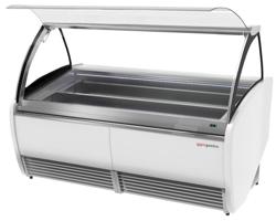 Profesyonel Dondurma Teşhir Vitrini LEO - 1728mm - Fanlı Soğutma - LED Aydınlatmalı - 20 x 5L Dondurma Küveti - Beyaz