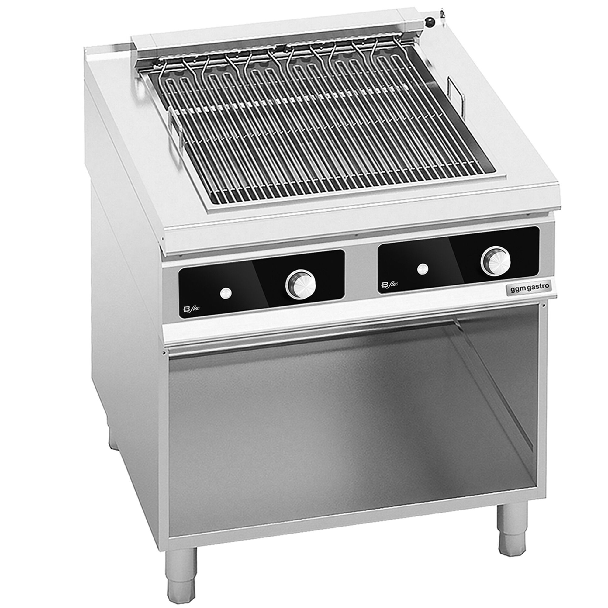 Gril électrique professionnel Paolo 900 - 10,8kW - sur pied - P900mm - commande numérique Bflex - Façade Scotch-Brite satinée