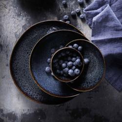 (12 pcs) ECCENTRIC | Plate - flat - Stoneware - Ø280mm - Petrol Blue