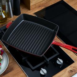 STAUB | GRILL PANS - شواية أمريكية - 260×260 مم - حديد زهر - أحمر كرزي