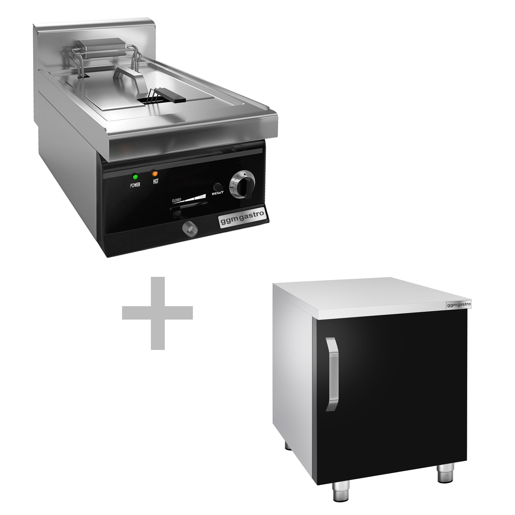 Elektrikli fritöz -  10 Litre - 9 kW - 1 kapılı alt stand dahil