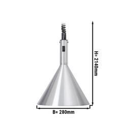Lampa grzewcza do potraw Retro wisząca - 250W - Ø 280mm - stożkowa - regulowana wysokość - aluminium