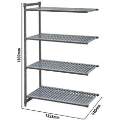 CAMBRO | Camshelving® Commercial Basics Plus Add-On Shelving Unit – 4 Slotted Shelves – 1,328×540 mm – Graphite Grey