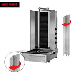 Macchina per Kebab Professionale Elettrico - 4 bruciatori - max 60kg - Da banco - incl. 2 sportelli