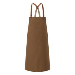 KARLOWSKY | Recycled Bib Apron Green Generation Cross-Back Leather Straps – Cinnamon - 70x85 cm