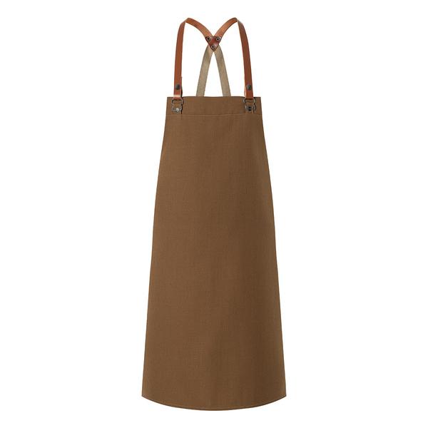 KARLOWSKY | Recycled Bib Apron Green Generation Cross-Back Leather Straps – Cinnamon - 70x85 cm