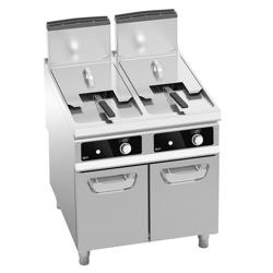 Free Standing Gas Twin Tank Fryer - 18+18 litres - 28kW - Electronic control - Bflex Digital - with drain tap