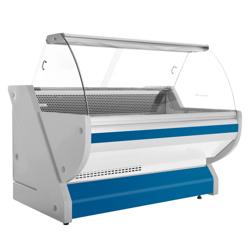 Koeltoonbank - 1725x1150mm - 340 liter - kleur blauw - gebogen ruit - granitén werkblad