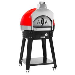 Kültéri gázos/fa tüzelésű pizzakemence - 850x920x1 670 mm - max. 400 °C - piros