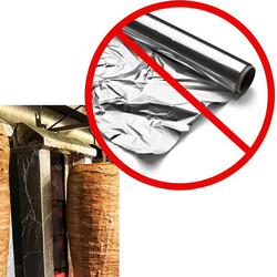 گریل گیروس / کباب ترکی - 6 شعله - 100 کیلویی - همراه درب لولایی و صفحه های محافظ اطراف