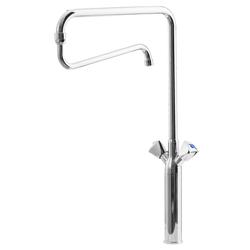 Rubinetto Miscelatore Monoforo Monocomando - per lavello - con bocca girevole a doppio snodo, anti‑goccia & montaggio rapido - 400mm