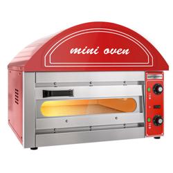 Elektromos mini pizzasütő - 530x430x450 mm - 1x Ø 34 cm - Ø 34 cm pizzához - max. 280 °C - mechanikus - fekete