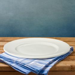 (6 pcs) LUX | Plate - flat - Porcelain - Ø255mm - Ivory