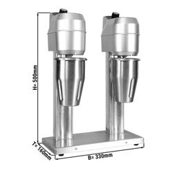 Milkshake mixer ECO - met 2 spindels - 2x 1000 ml bekerinhoud - 2x 300 watt - Traploos regelbaar