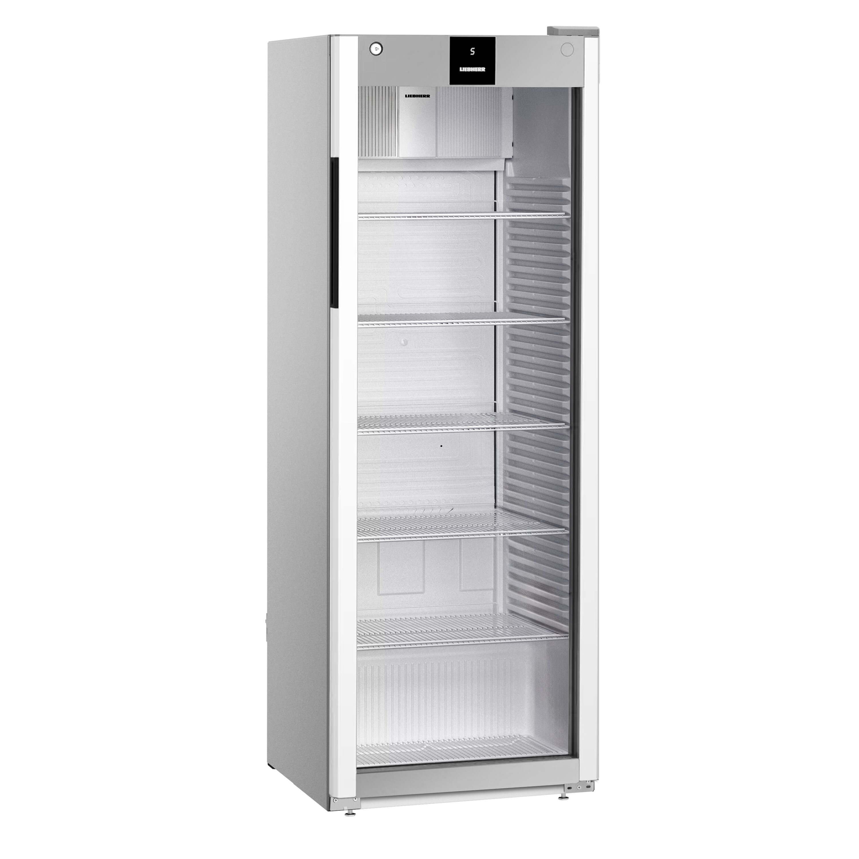 LIEBHERR | Réfrigérateur PERFORMANCE - 347 litres - Intérieur en plastique - Avec 1 porte en verre - Gris       