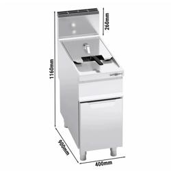 Friggitrice a gas professionale su mobile - 20L - 17,5kW - con rubinetto di scarico