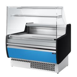Comptoir vitrine réfrigérée - 998x953mm - +0/+6°C - 1 porte - 1 étagère - Façade bleue