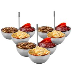 (3 pieces) Silver Line | Snack bowls – Uncoated stainless steel - Buffet & dip - For mixed snacks