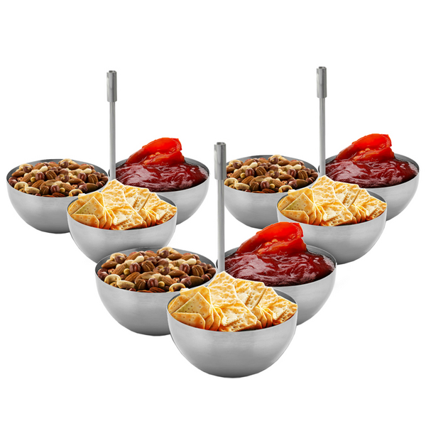 (3 stuks) Snackkommen set van 3 - Roestvrij staal