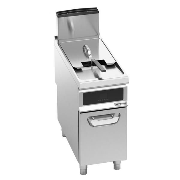 Friggitrice a gas professionale su mobile - 20L - 17,5kW - controllo elettronico della temperatura - con filtrazione olio integrata
