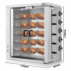 Elektro Hähnchengrill - 16,5kW - mit 5 Spießen für bis zu 30 Hähnchen