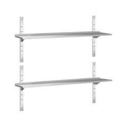 Ράφι Τοίχου Ανοξείδωτο PREMIUM - 1600x300 mm - διπλό