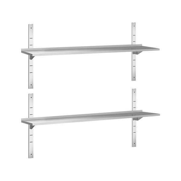 Dubbele RVS wandplank PREMIUM - 1600x300mm