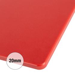 Planche à découper - 250x400mm - Épaisseur: 20mm - Conforme HACCP - PEHD 500 - Rouge