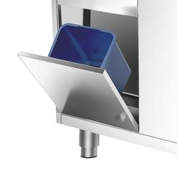 Mueble fregadero de acero Inox. con cubo de basura - 1,2 m - 1 fregadero a la derecha