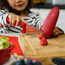 ZWILLING | Twinny Kids' Chef Knife 100 mm – Red - Rounded Tip - Safety Guard