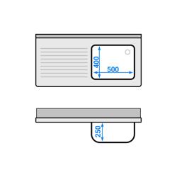 Dřezová skříňka ECO - 1200x600 mm - se spodem - 1 dřez vpravo
