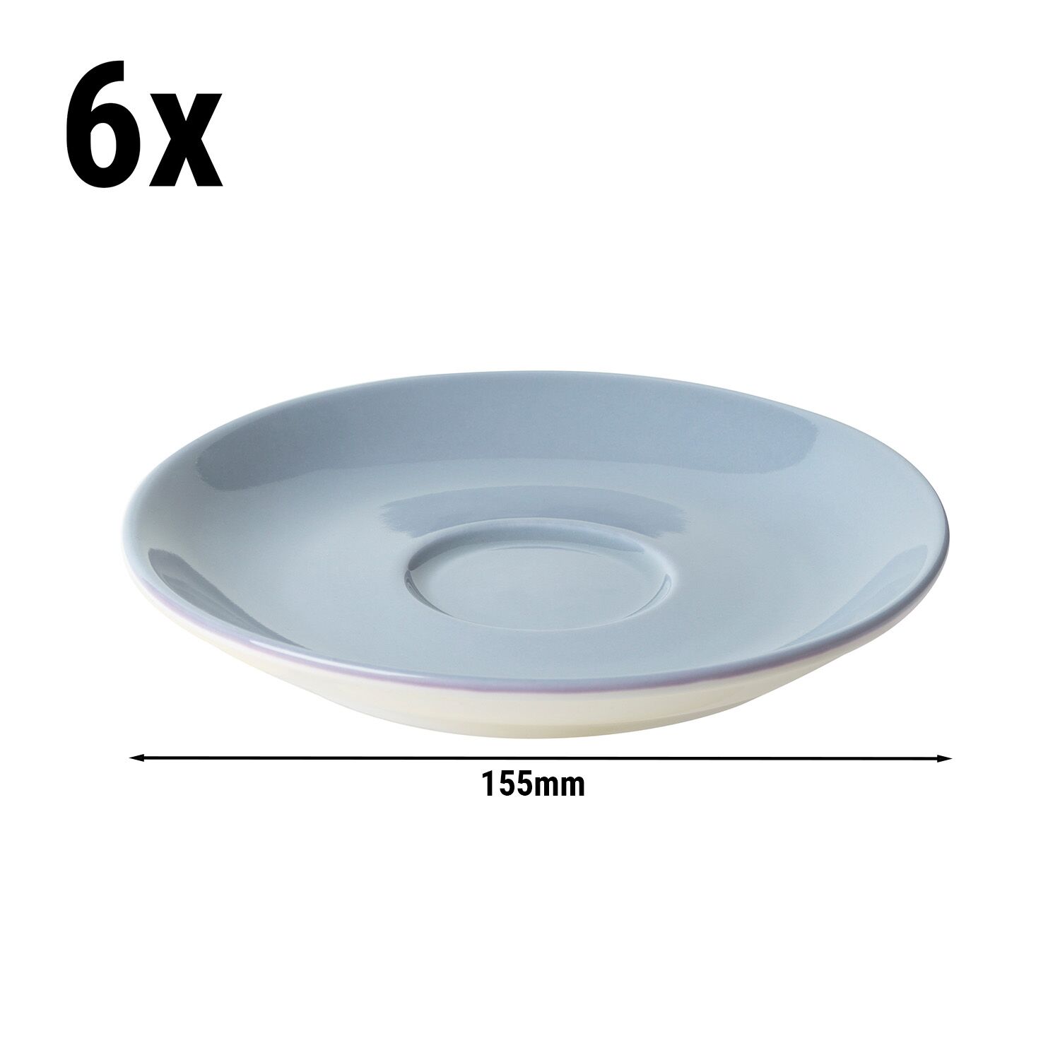 (6 pièces) BART COLOUR CAFE – Sous-tasse à cappuccino – Ø 155 mm – Bleu clair