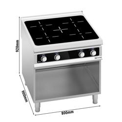 Fogão de indução - 20kW - 4 zonas de cozedura - aberto com base - Bflex Digital - alto desempenho