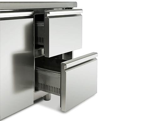 Ladeblok - GN 1/2 - RVS AISI 304, 2x 1/2 lades, automatische zelfsluiting, glad oppervlak, eenvoudige montage - voor KTS serie