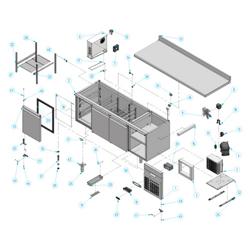 Bancada frigorífica PREMIUM PLUS - 1960x700mm - 465L - 3 portas - -21 a -18°C - com ressalto traseiro