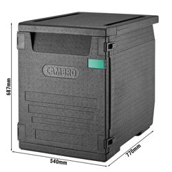 CAMBRO | CAM GOBOX® - Μπροστινή φόρτωση - EN 600x400 - με 9 ράγες στήριξης - Μαύρο