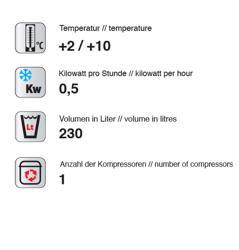 Vitrine réfrigérée 4 faces vitrées - 230L - 670mm - avec 3 étagères en verre rotatives - 1 porte vitrée - Pour FR - Argent
