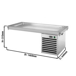 Drop-in gekoeld bovenblad - 1500mm - +2 tot +8°C - 4x GN 1/1 - 450W | Koelplaat - GN 1/1 - RVS