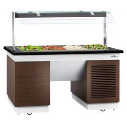Buffet gekoeld DUBLIN - 1600mm - met gekoelde kuip & zwenkwielen - voor 4x GN 1/1