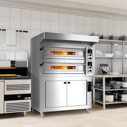(2×) Commercial Double-Deck Electric Pizza Oven Manual ANTONIO – 9+9 Ø33 cm each - 400°C - 22.4 kW - Hood & Proofer