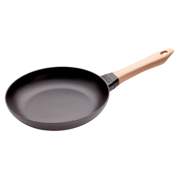 STAUB | PANS - Serpenyő fa fogantyúval - Ø 240mm - Öntöttvas - Fekete