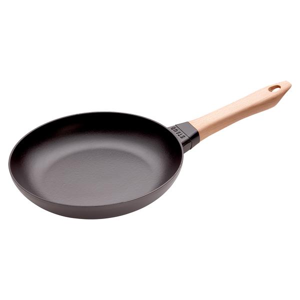 STAUB | PANS - Koekenpan met houten handvat - Ø 240mm - Gietijzer - Zwart