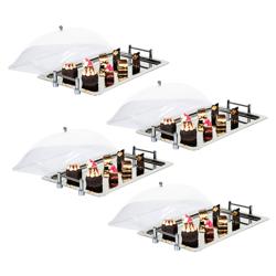 (4 stuks) GN-dienblad - RVS - GN 1/1 - met cloche