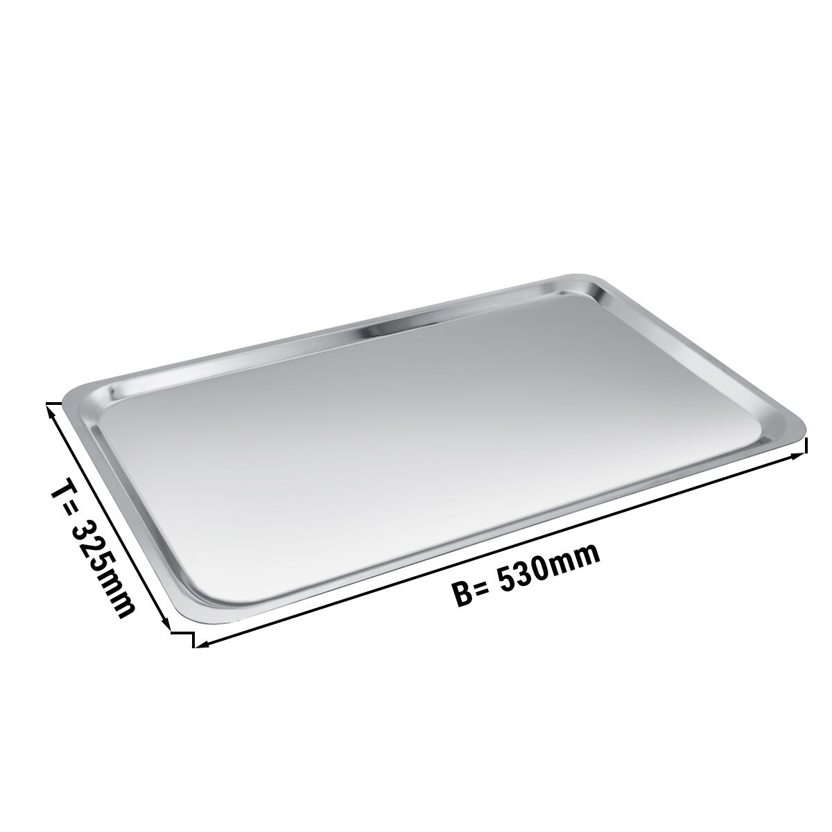 Vassoio GN in acciaio inox 1/1 - 10 mm