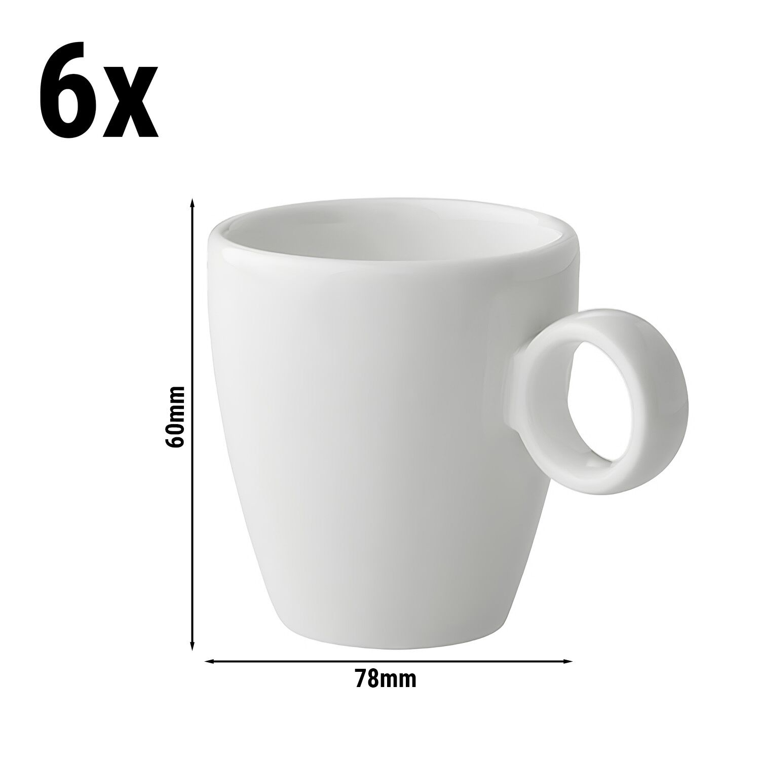 (6 pcs) BART - Tasse à espresso Bart - 65ml - Ivoire
